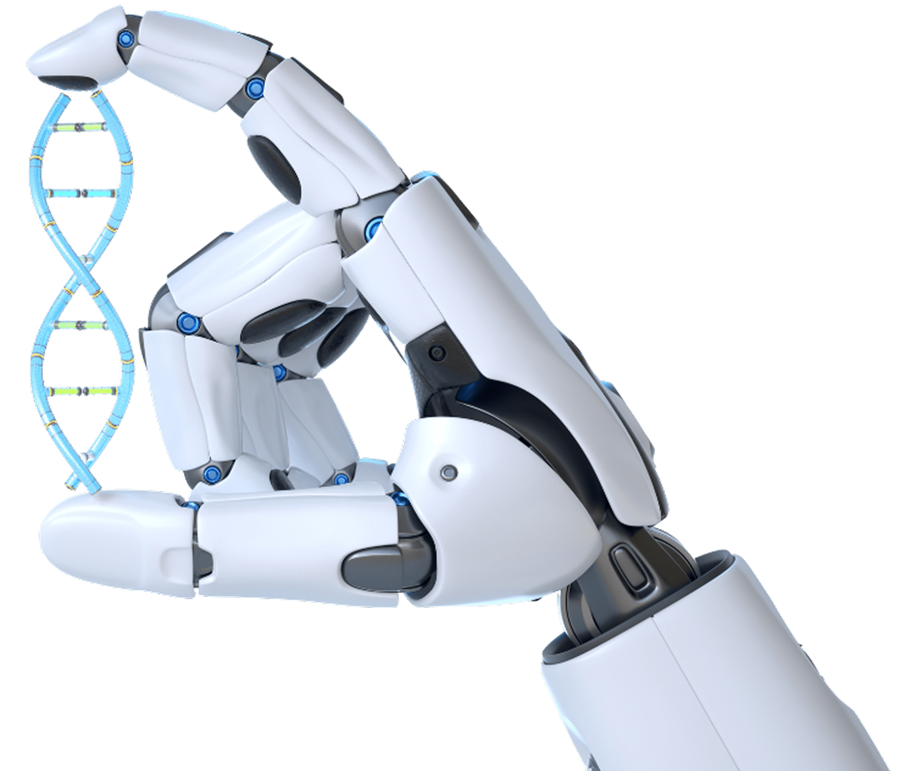 Robotic hand holding DNA strand